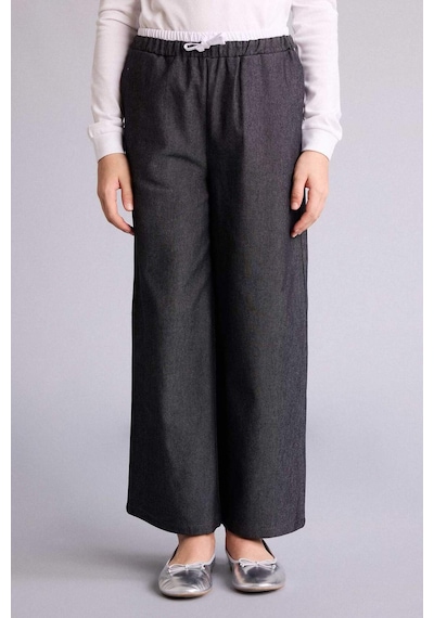 Defacto Wıde Leg Jean Görünümlü Pantolon Kız Çocuk G6814a826smbk27 Siyah-bk27