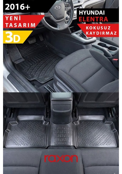 Hyundai Elantra 2016+ 3d Havuzlu Paspas Tam Uyumlu Su Geçirmez, Kaymaz