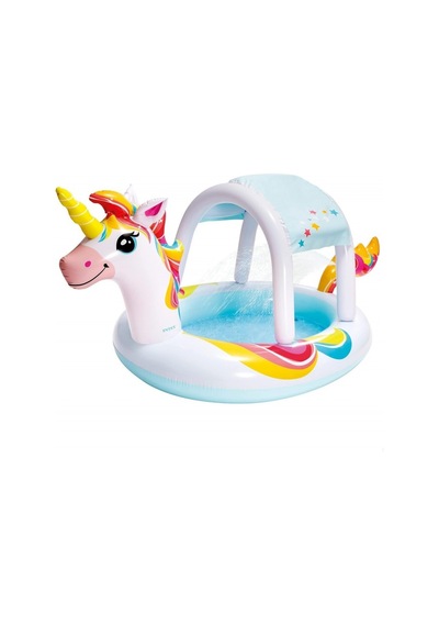 58435 Unicorn Şekilli Fıskiyeli Gölgelikli Havuz 254cm