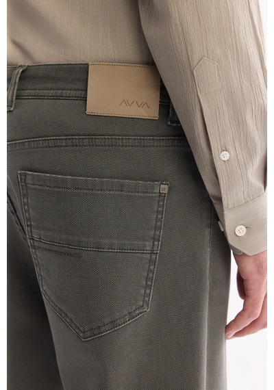 Avva Erkek Gri Kuru Yıkama Pamuklu Elastan Roma Crop Slim Fit Jean Pantolon A61y3526