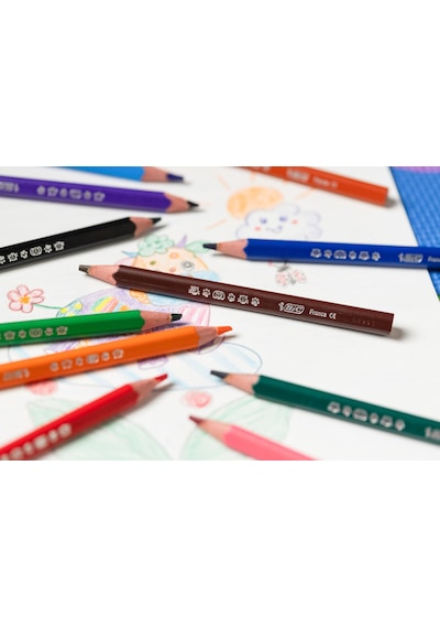Bic Evolution Üçgen Jumbo Boya Kalemi 12+1 Metal Tüp 958192