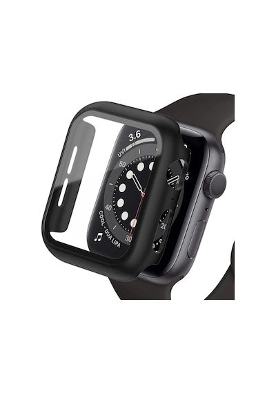 Apple Watch Ultra 49mm Uyumlu Camlı Kasa Ekran Koruyucu - Siyah