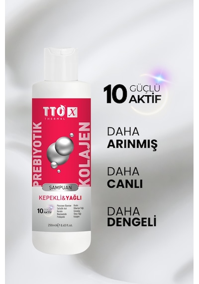 Tto-x Prebiyotik & Kolajen Kepekli Ve Yağlı Saçlar Şampuan 250ml Tüm Saçlar