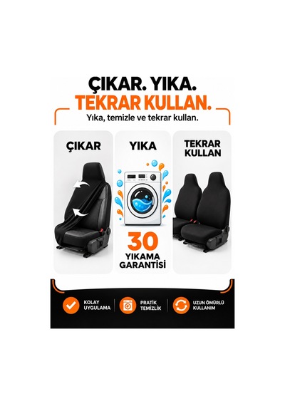 M Performance Baskılı - Oto Ön Ve Arka Koltuk Kılıfı Penye Universal - Siyah