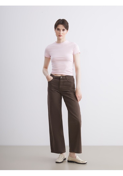 Lcw Vision Pembe Bisiklet Yaka Kadın Body