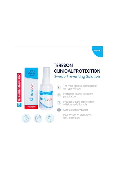 Tereson El Ayak ve Koltuk Altı Terleme Unisex Solüsyon Sprey 50 ML