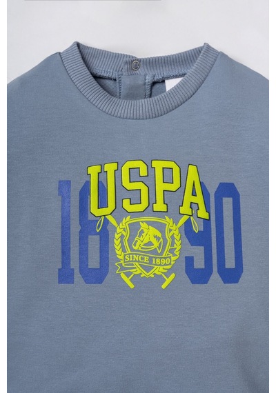 U.S. Polo Assn. Baskılı Erkek Bebek Mavi Eşofman Takım Usb3167-c-v2 Usb3167-c-v2