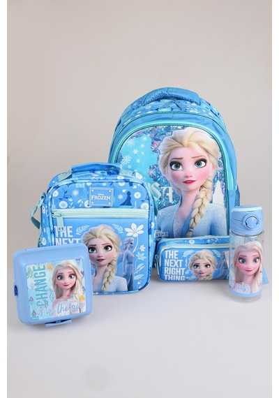 X Dekomus Lisanslı "ıce Queen Collection" Elsa Frozen Okul,kalem Ve Beslenme Çantası,beslenme Kabı,500 Ml Matara Seti Altın