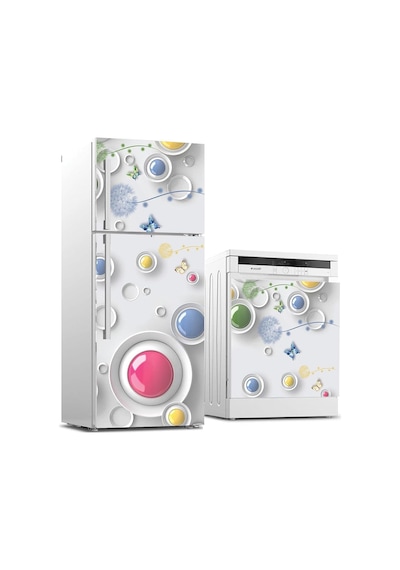 Buzdolabı Ve Bulaşık Makinası Beyaz Eşya Sticker Kaplama 3d Modern Tasarım