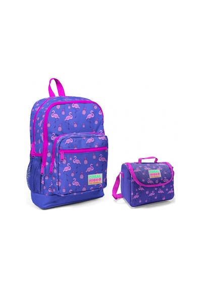 Coral High Mor Flamingo Kız Çocuk İlkokul Çantası ve Beslenme Set