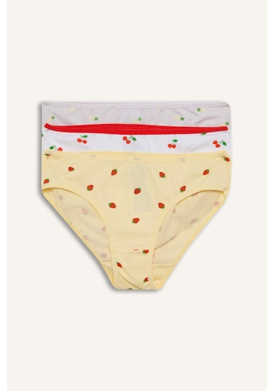 Defacto Meyve Desenli Penye 3lü Slip Külot Kız Çocuk H1488a826smwt34 Beyaz-wt34