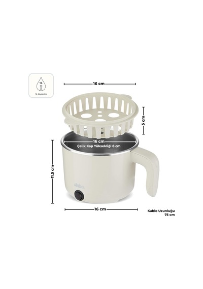 Ayrex Sinbo Sco-5063 Çok Fonksiyonlu Buharlı Pişirici 800 Ml Kapasite, Paslanmaz Gizli Rezistans, Temperli Cam Ka