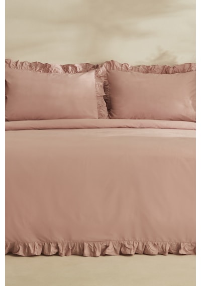 Karaca Home Pure %100 Pamuk Çift Kişilik Nevresim Takımı Pudra