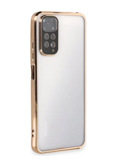 Xiaomi Redmi Note 11 Kılıf Razer Lensli Silikon - Gold Altın