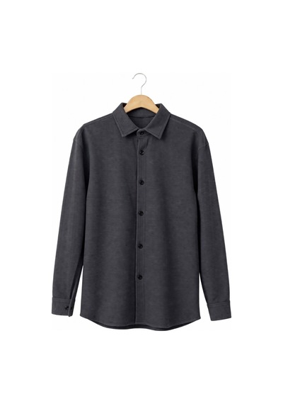 Ahengim Erkek Çocuk Modern Kesim Beyaz Polyester Basic Gömlek Ak8789 Siyah