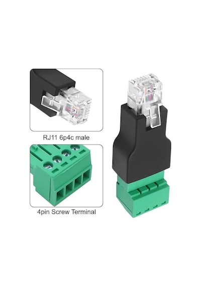 Rj11 6p4c To 4 Pinli Vidalı Klemens Dönüştürücü Adaptör