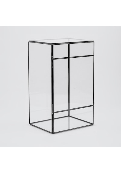 25x15x12cm Siyah Geometrik Teraryum Cam Fanus Takı Aksesuar Çikolata Kutusu Diğer