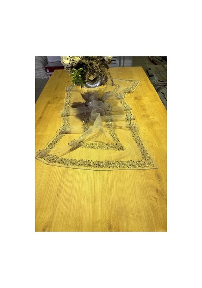 Salon Takımı Çeyizlik Hayal Tül Runner Set 5 Parça Hayal Tül Ranır Masa Sehpa Konsol Örtüsü Emona Çok Renkli