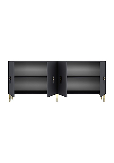 Ka1812ag Salkım Konsol Ve Tv Sehpası Antrasit-gold 180cm Antrasit - Altın