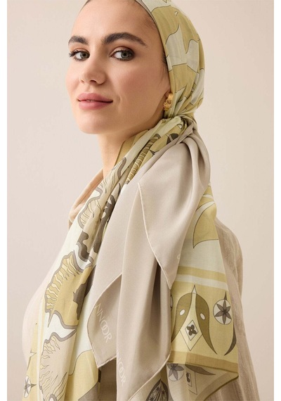 Imannoor Kufi Arpa Floş Pamuk Şal 70x210 Arpa