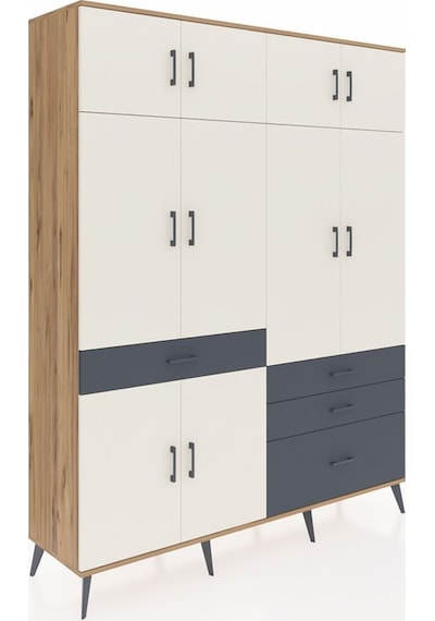 Hyperion Gardrop 5 Raflı 4 Çekmeceli 2 Askılı 176x44x221 Çam-aytaşı/antrasit Aytaşı/antrasit Hyperion Gardrop 5 Raflı 4 Çekmeceli 2 Askılı 176x44x221 Çam-aytaşı/antrasit Aytaşı/antrasit
