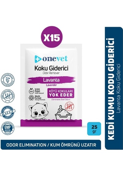 Onevet Kedi Kumu Koku Giderici 15x25 Gr Lavantalı