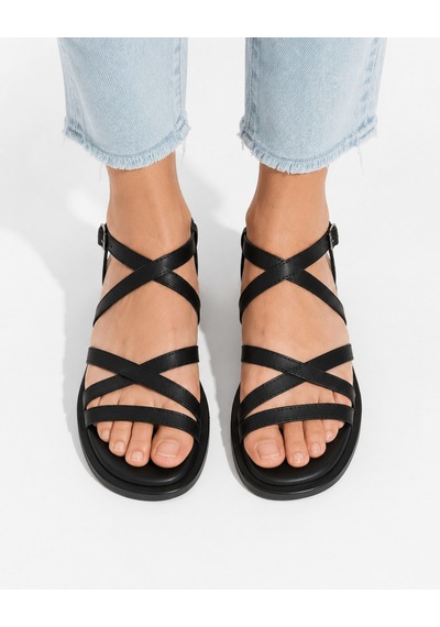 Dadwolf Rahat Taban Çok Bantlı Bilekten Tokalı Yazlık Gladyatör Model Düz Taban Sandalet Siyah Dadwolf Rahat Taban Çok Bantlı Bilekten Tokalı Yazlık Gladyatör Model Düz Taban Sandalet Siyah
