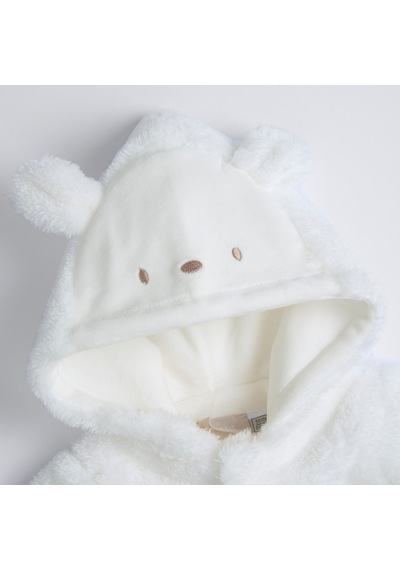 Chicco Kapüşonlu Önden Açılan Peluş Tulum 09100293000000 000030 Beyaz