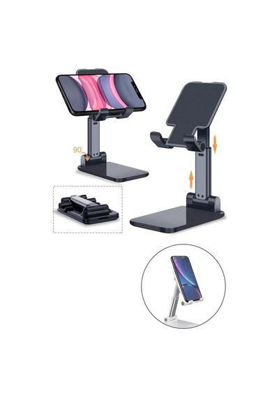Yeni Nesil Profesyonel Tablet & Telefon Tutucu Stand Pratik Kaymaz Stand Siyah