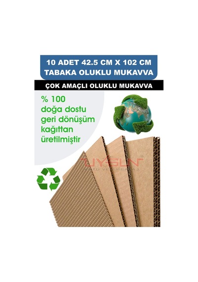 10 Adet 42.5cm X 102cm Baskısız Tabaka Oluklu Mukavva, Çocuk Etkinlik Kartonu, Maket Kartonu, Kargo Kartonu