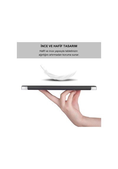 Klasse Apple İpad Air 5 / Air 4 10.9 İnç Uyumlu Smart Kılıf, Apple Pencil Kalemlikli, Trifold, Esnek, Mat, Darbeye Tam Dayanıklı Tablet Kılıfı Siyah