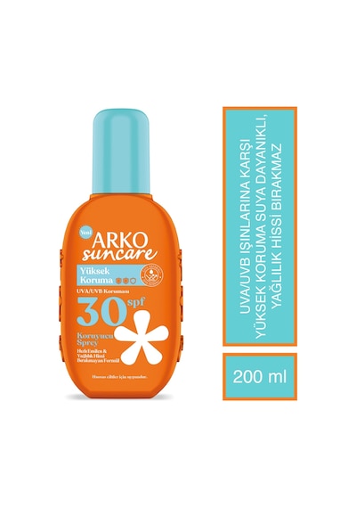 Arko Suncare Yüksek Korumalı Vücut Güneş Spreyi SPF30+ 200 ML