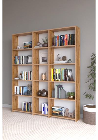 Albefa Amine 100 15 Raflı 3 Parça Arkalıklı Geniş Kitaplık Çok Amaçlı Geniş Dolap Atlantik Çam Albefa Amine 100 15 Raflı 3 Parça Arkalıklı Geniş Kitaplık Çok Amaçlı Geniş Dolap Atlantik Çam