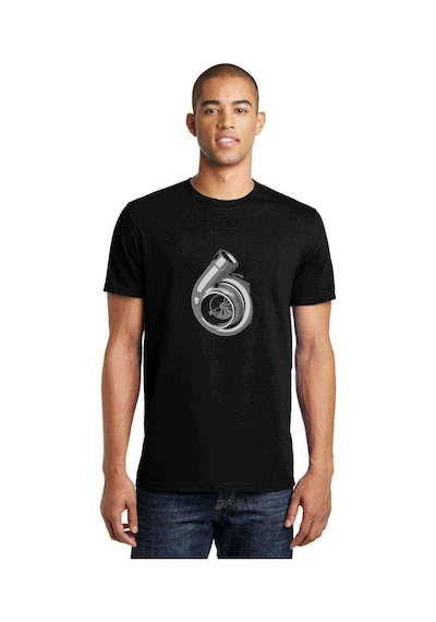Turbo Baskılı Siyah Erkek Tshirt