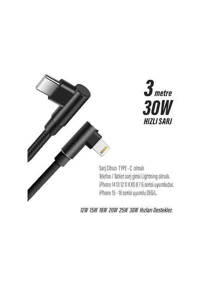 3 M Type c Şarj Kablosu Apple iPhone 14 13 12 11 Uyumlu Hızlı Pro Max Plus