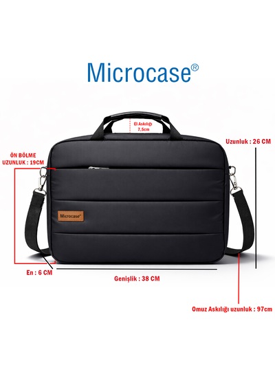 Microcase Samsung Galaxy Tab S10 Ultra İle Uyumlu Tablet Notebook Macbook Çantası + Bluetooth Klavye Ve Mouse Set Siyah - Al5894