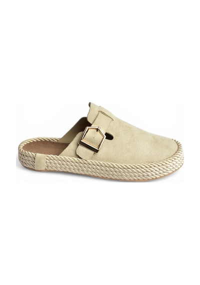 Fox Shoes Y596148402 Bej Süet Önü Kapalı Sapo Terlik