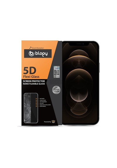 Blogy Apple Uyumlu   iPhone 12 Pro Max İle Flexi 5d Ekran Koruyucu