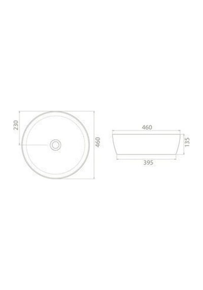 Turkuaz Seramik Cerastyle One 46 CM Yuvarlak Tezgah Üstü Lavabo