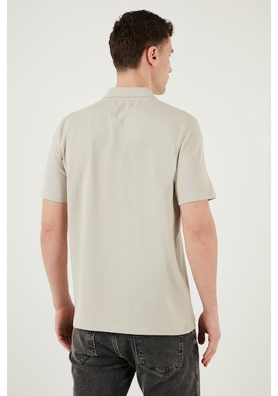Buratti Pamuklu Regular Fit Yarım Fermuarlı Erkek Polo Yaka T Shirt 5902972 Taş