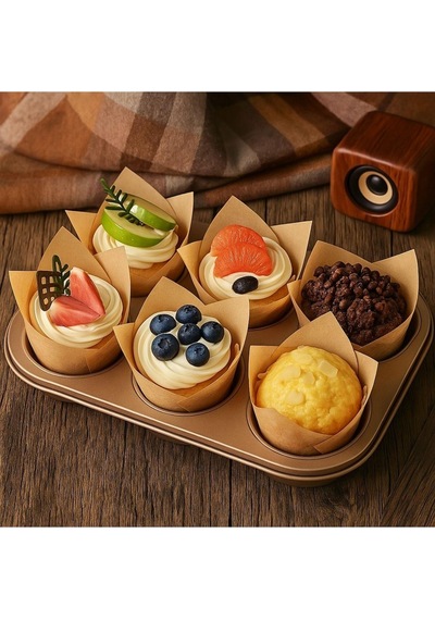 Tulip Muffin Kağıt Kek Kapsülü 50'li 55x50 Mm Renkli Cupcake Muffin Kalıbı Diğer
