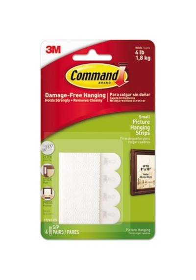 Command Resim Asma Çıkarılabilir Kilitleme Bağlantı Elemanları, 5/8" X 2 1/8", 4'lü Set