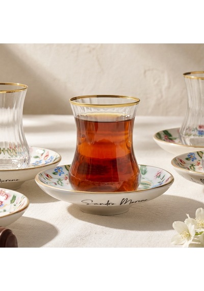 Sandro Moreno 1898 Otantik Optik 12 Parça 6 Kişilik Çay Takımı 150 Ml Çok Renkli