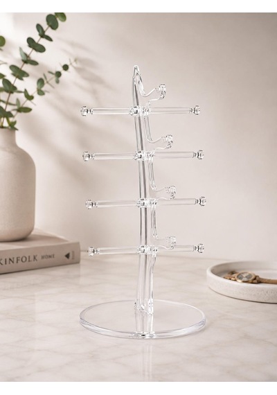 5'li Yelken Model Şeffaf Pleksi Gözlük Standı Dekoratif Gözlük Organizer