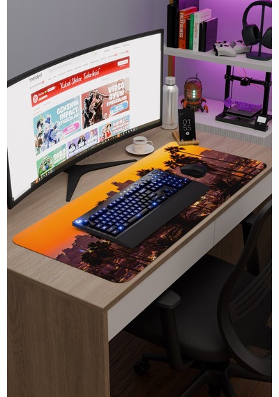 Kaliforniya Abd V5 90x40 Xxl Gaming Kauçuk Kaymaz Taban Mouse Pad Fare Altlığı