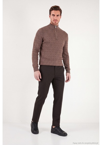 Buratti Normal Bel Regular Fit Düz Paça Pantolon Erkek Pantolon 6843702 Kahve