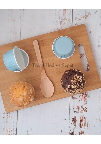 Tr 50'li Pastel Mavi Muffin Kek Kalıbı, Kek Kapsülü Cupcake Kalıbı, Airfryer Uyumlu Diğer