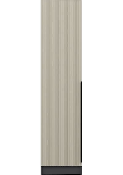 Minar Kale 1 Kapaklı Dolap Çizgili Mebran 210cm - Antrasit/kumtaşı - Askılıklı Çok Renkli