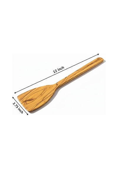 Zeytin Ağacı El Yapımı 12 İnç Spatula. Kızartma, Çevirme Ve Karıştırma İçin Doğal, Kavisli Spatula. Biftek V Diğer