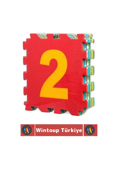 Ev Kreş Çocuk Odası Görsel Algı Eğitici Dayanıklı Esnek Canlı Renk Sayılar Puzzle Yer Matı 9 Parça